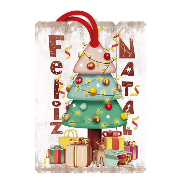 Enfeite Para Árvore De Natal Pinheirinho Com Presentes 6x9cm