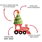 Enfeite Para Árvore De Natal Trenzinho Com Guizo 11x15cm Mdf