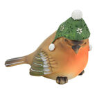 Enfeite Passarinho Com Gorro Verde 17cm Espressione Christmas
