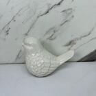 Enfeite Pássaro Branco Decorativo De Cerâmica Trabalhado