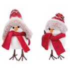 Enfeite Pássaro Variado C/gorr/cachec 1un 17x11x14cm 1100717