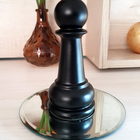 Enfeite Peça De Xadrez Em Porcelana Preta Peão 12cm