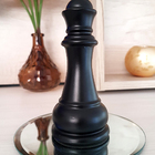 Enfeite Peça De Xadrez Em Porcelana Preta Rainha 12cm