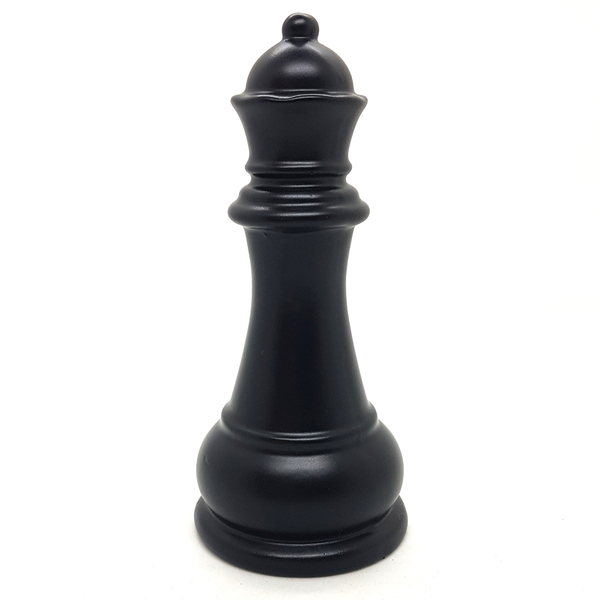 Enfeite Peça De Xadrez Em Porcelana Preta Rainha 12cm