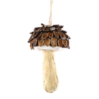 ENFEITE PEND COGUMELO CASCA NATURAL 10CM