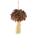 ENFEITE PEND COGUMELO CASCA NATURAL 10CM