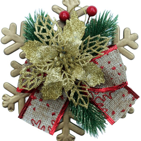 Enfeite Pendente Natalino Laço Arranjo Decoração Natal 15cm