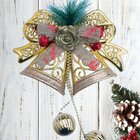 Enfeite Pendente Natalino Sino Laço Bolas Decoração De Natal