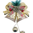 Enfeite Pendente Natalino Sino Laço Bolas Decoração De Natal