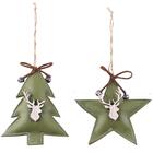 Enfeite Pendurar Árvore/estrela 12x10x02cm C/2 Pçs 1106190