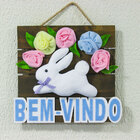 Enfeite Placa Decorativa Coelho 30x20x1 Cm - D'rossi