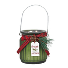 Enfeite Porta Vela Vidro Verde 9x8x8cm Cromus