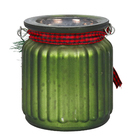 Enfeite Porta Vela Vidro Verde 9x8x8cm Cromus