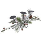 Enfeite Porta Vela Plástico Verde 20x50x26cm Cromus