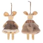 Enfeite Ratinha C/colar 18x09x05cm C/2 Peças 1100710