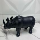 Enfeite Rinoceronte Luxo Em Cerâmica Com Pintura Fosca