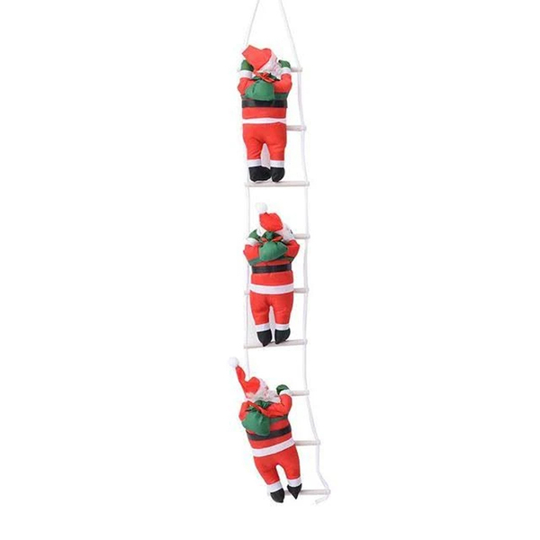 Enfeite Triplo Papai Noel Escada Boneco Decoração De Natal Es
