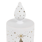 Enfeite Vela Eletrônica Vidro Branco 15x8x8cm Cromus