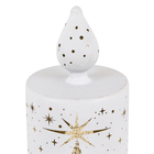 Enfeite Vela Eletrônica Vidro Branco 18x8x8cm Cromus