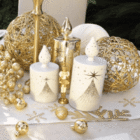 Enfeite Vela Eletrônica Vidro Branco 22x8x8cm Cromus