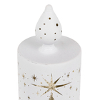 Enfeite Vela Eletrônica Vidro Branco 22x8x8cm Cromus