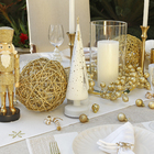 Enfeite Vela Eletrônica Vidro Branco 30x9x9cm Cromus