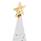 Enfeite Vela Eletrônica Vidro Branco 30x9x9cm Cromus