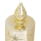 Enfeite Vela Eletrônica Vidro Ouro Velho 15x7x7cm Cromus
