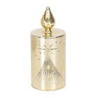 Enfeite Vela Eletrônica Vidro Ouro Velho 17x7x7cm Cromus