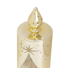 Enfeite Vela Eletrônica Vidro Ouro Velho 17x7x7cm Cromus