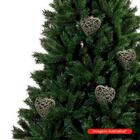 Enfeites Decorativos De Natal Coração Com Glitter Prata 2 Peç