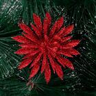 Enfeites Decorativos De Natal Flores Com Glitter Vermelho 3 P