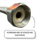 Engate Flexivel Rabicho Inox Fêmea X Fêmea 60cm