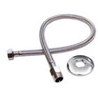 Engate Flexível Trançado Inox 30cm Agua Fria E Quente