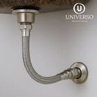 Engate Flexivel Trançado Para Pia Aço Inox 40 Cm Acabamento F