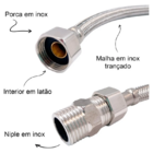 Engate Mangueira Flexível Casagrande Mundial 40cm