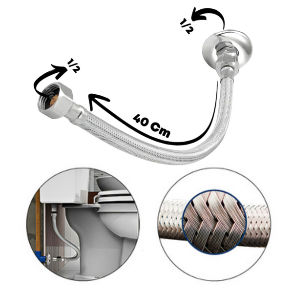 Engate Mangueira Flexível Casagrande Mundial Cor: Prata 40cm