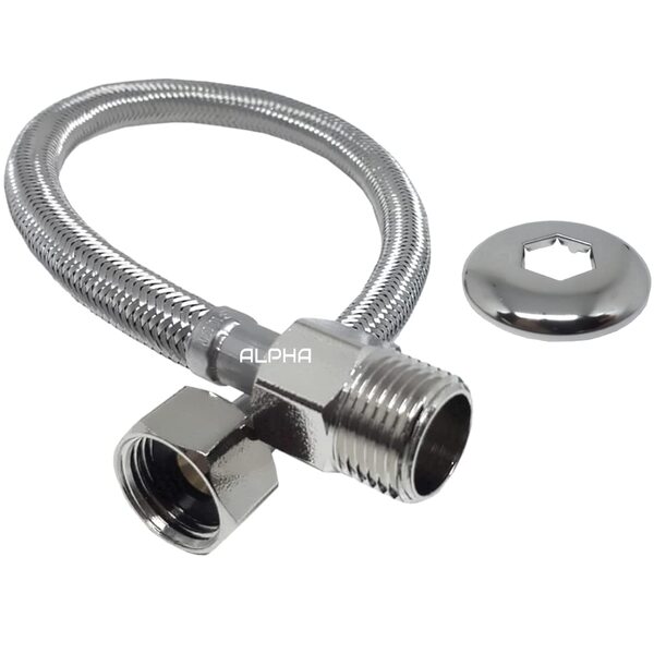 Engate Mangueira Flexível Trançado Aço Inox 60cm Quente Fria