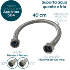 Engate Mangueira Flexível Trançado Inox 40cm Femea x Femea 1/