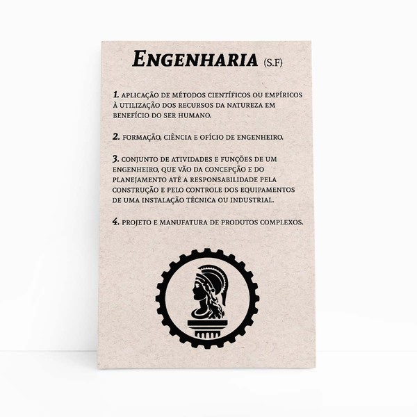Engenharia Dicionário Minimalista Quadro Canvas 120x80cm