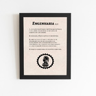 Engenharia Dicionário Quadro Moldura Preta 60x40cm