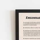 Engenharia Dicionário Quadro Moldura Preta 60x40cm