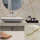 Envelopamento Adesivo Mármore Crema Marfil Dourado Vinílico A