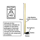Enxada Catarina Estreita Em Aço Cabo Madeira Jardim 150cm