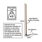 Enxadão Estreito Em Aço N02 Cabo Madeira Jardim Horta 130cm