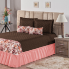 Enxoval Aurora Casal Queen 7 Peçasmarrom Cotex