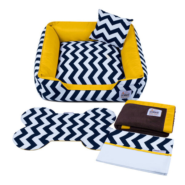 Enxoval Cama De Cachorro Com Zíper Pandora - P - Chevron Amar