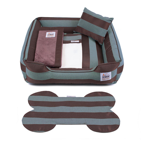 Enxoval Cama De Cachorro Com Zíper Pandora - P - Jacquard Mar