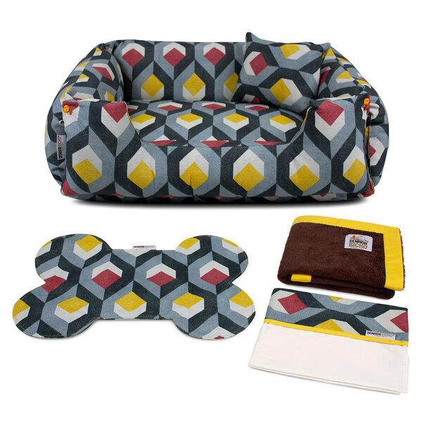 Enxoval Cama De Cachorro Dupla Face Lola Com Proteção - Egg -