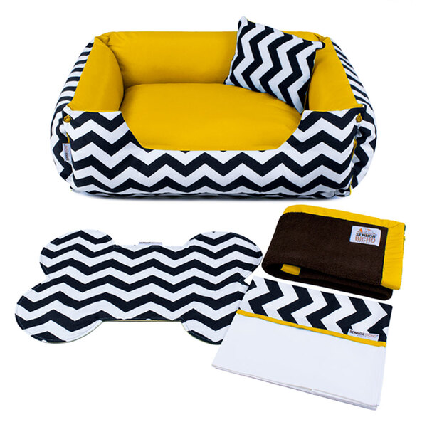 Enxoval Cama De Cachorro Dupla Face Lola - Egg - Chevron Amar